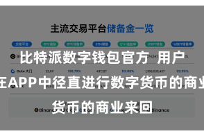 比特派数字钱包官方  用户不错在APP中径直进行数字货币的商业来回